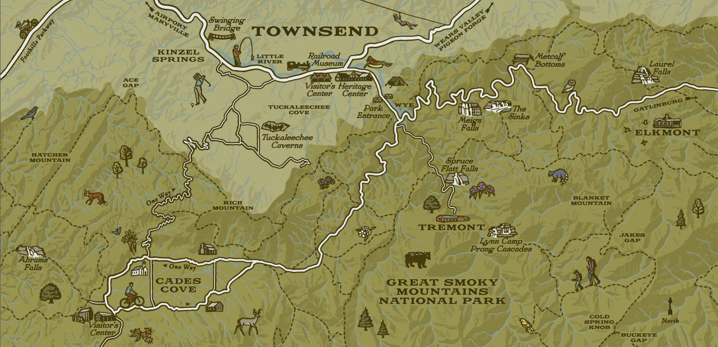 Map of Townsend, TN